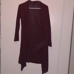 Burgundy Long Cardigan